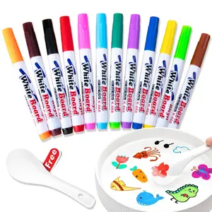 Magical Water Painting Pens for Kids, 1 Set 12 Colors Magic Drawing Pen with Spoons, Create Magic Pen Floating Ink Drawings Set