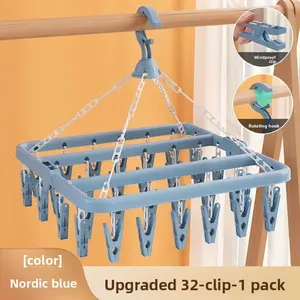 Plastic Clothes Drying Rack for Home, Sock Holder for Students and Children, Clothing Clip for Dormitory, Practical Laundry Organizer, Hanger Space Saving
