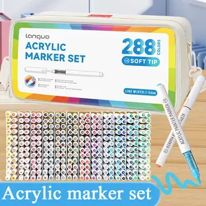 Languo Blue Fruit Liquid Acrylic Marker Pen Set, 288 Colors, Soft Tip Smart Ink Control, Strong Color Coverage, Christmas Painting Supplies