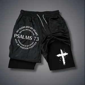 Bible 80s 90s summer men shorts for men jorts outfit men graphic shorts Double-layer sports shorts Comfortable short shorts summer