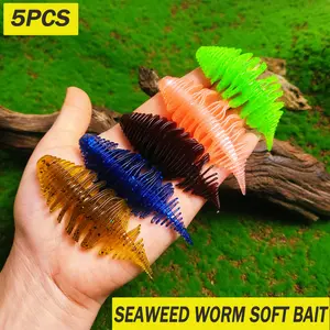 5-Pack New Seaweed Bug Tail Soft Bait, Imitative Lure for Carp, Floating Thread Light Dance Worm, Fishing Bait, Soft Bait, Floating Fishing Lures