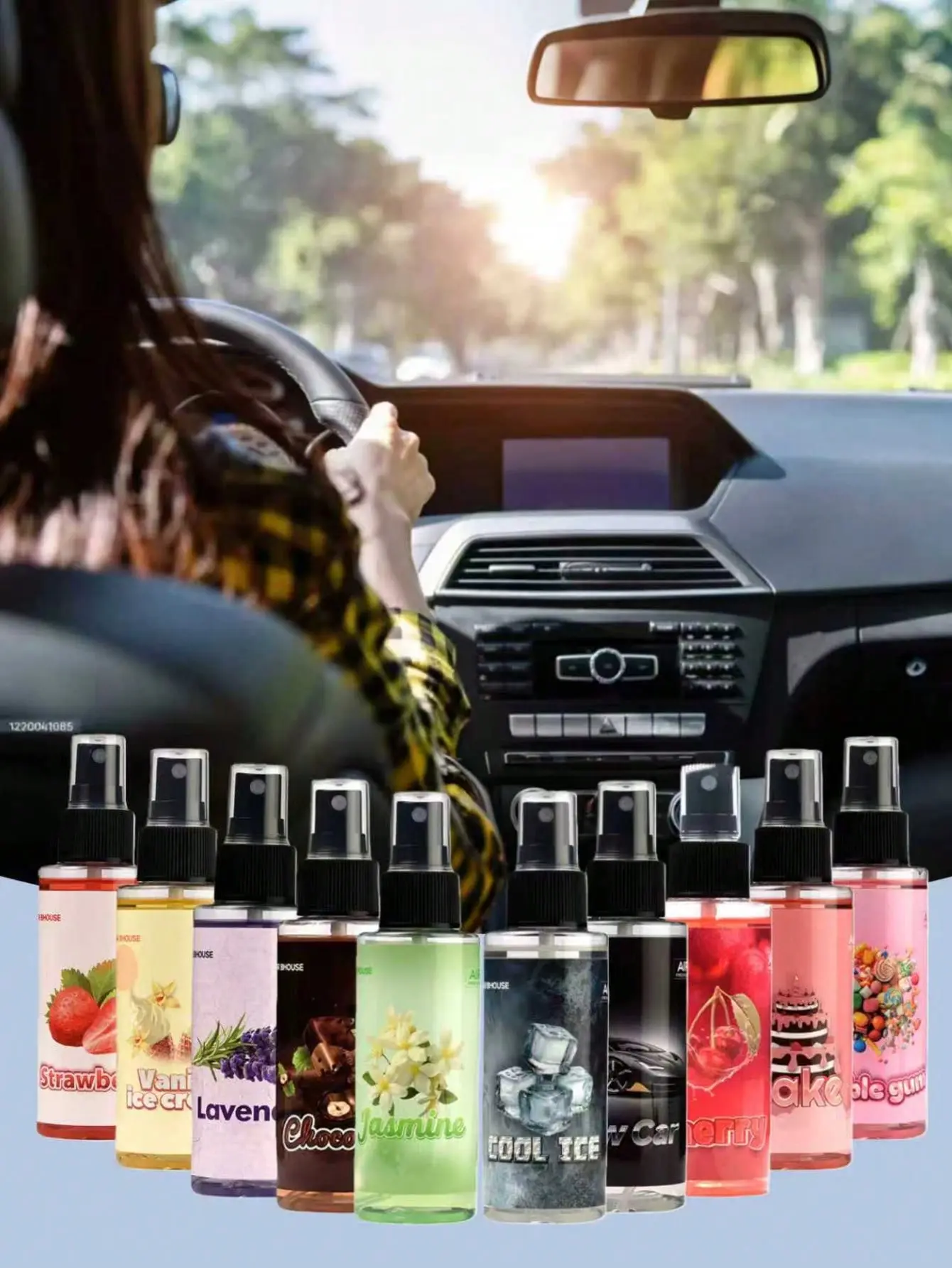 Multi-Scent Car Air Freshener Spray, Portable Long-Lasting Fragrance Mist, Odor Elim Perfume for Cars & Home Interiors, Fruity Sweet Flavors Available