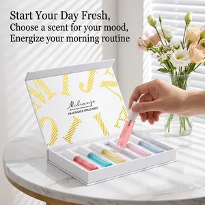 Eau De Parfum Set for Women 6x5ml, Sweet Vanilla Gourmand Fragrance, Long Lasting Floral Scent, Travel Perfume Gift