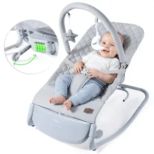 Orzbow Baby Electric Swing Rocker with Music Auto Motion Star & Moon Toy Bar 3-Point Safety Harness Multi-Function Soothing Design