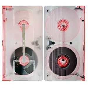 Clear VHS Tape Shell w/Transparent Pink Dust Cover & Spools and T-130 Tape