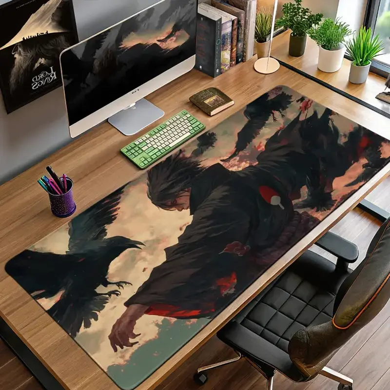 Anime Desk Mat, Akatsuki Crow Scene Anime Mouse Pad, Keyboard Mat, Clan Shinobi Desk Mat For Office, Gift For Gamer – FASTSHIPPING