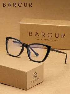 BARCUR Light Mature Style Cat Eye PC Material Decorative Frame, Unisex, Suitable For Relieving Visual Fatigue From Long-Term Use Of TV And Computer, Multiple Colors For Different Dressing Styles