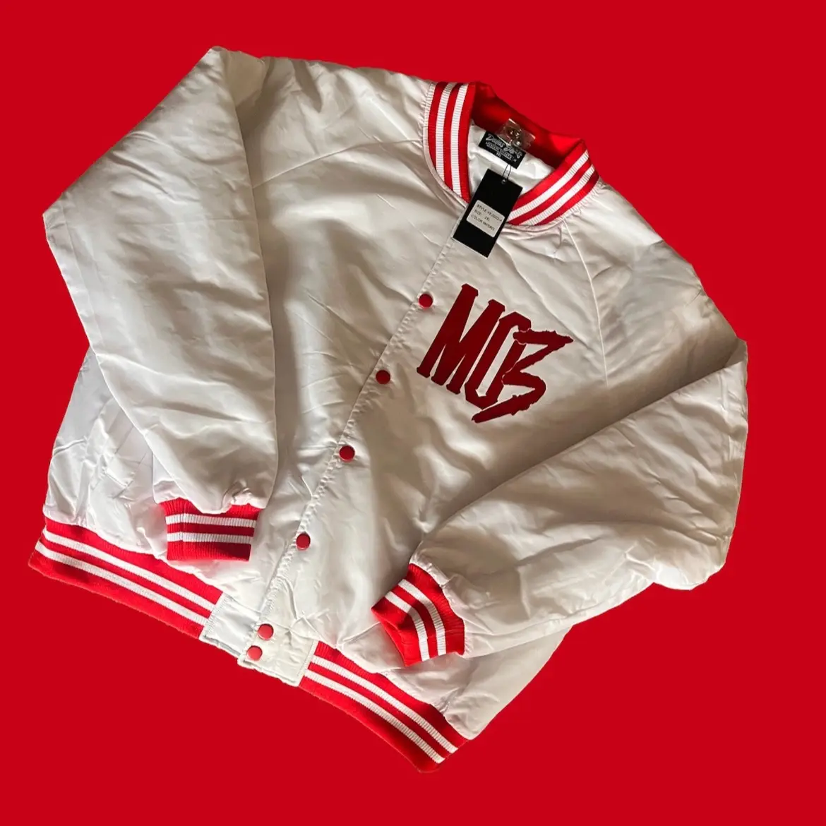 MO3 Custom Jacket for Men - White and Red Available Now - Coats, Menswear