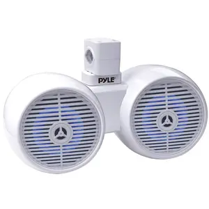 6.5" Marine Speakers Bluetooth LED Lights Waterproof White 200W