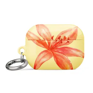 Yellow orange tiger lily airpods case