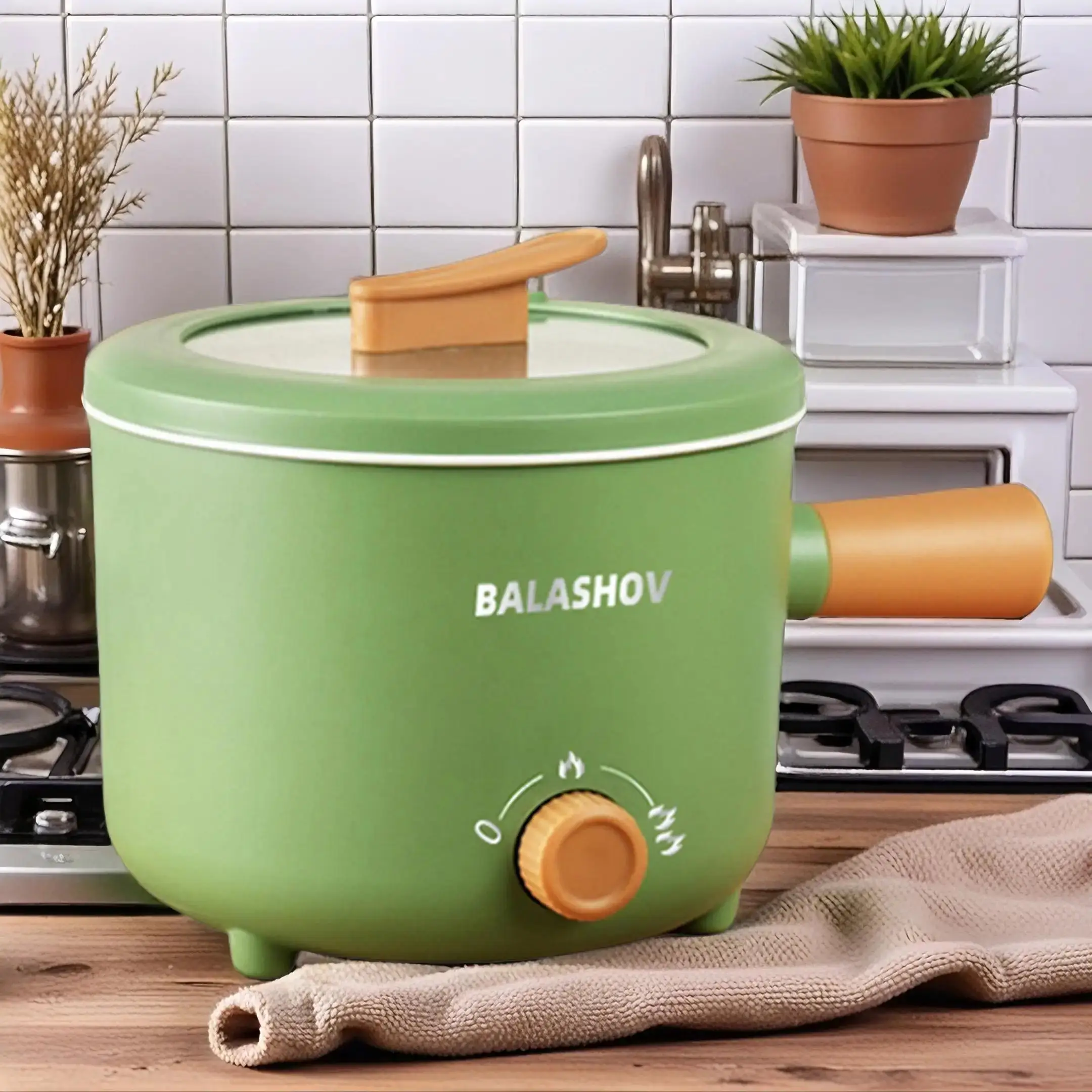 Electric Pot with Lid, 1 Count Portable Multifunctional Non-stick Mini Electric Pot, Suitable for Fast & Convenient Meal Travel Camping Dormitory