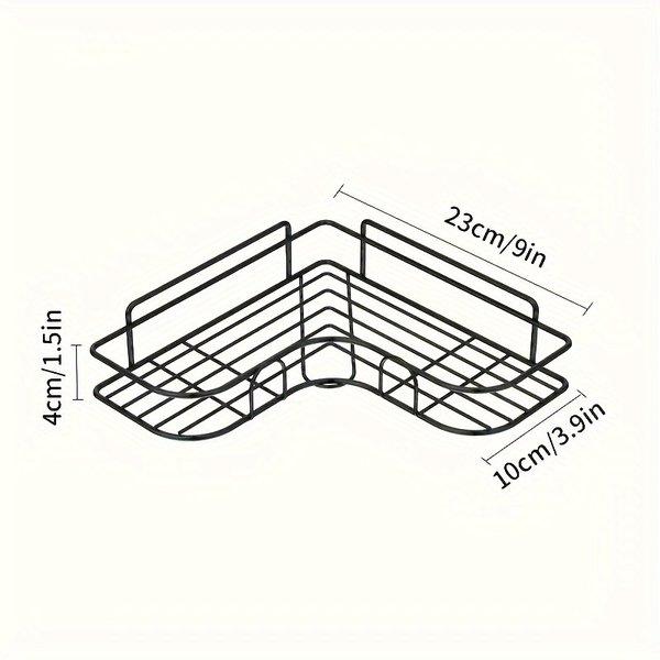 Large Wall Mounted Bathroom Storage Rack No Drilling Metal Wire Mesh Organizer for Shampoo Conditioner Space Saving Durable Design