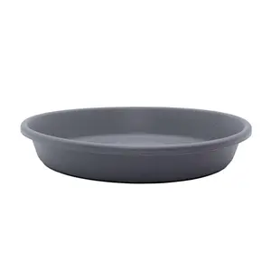 The HC Companies Classic 17.5 Inch Round Plant Pot Saucer Drip Tray, Warm Grey
