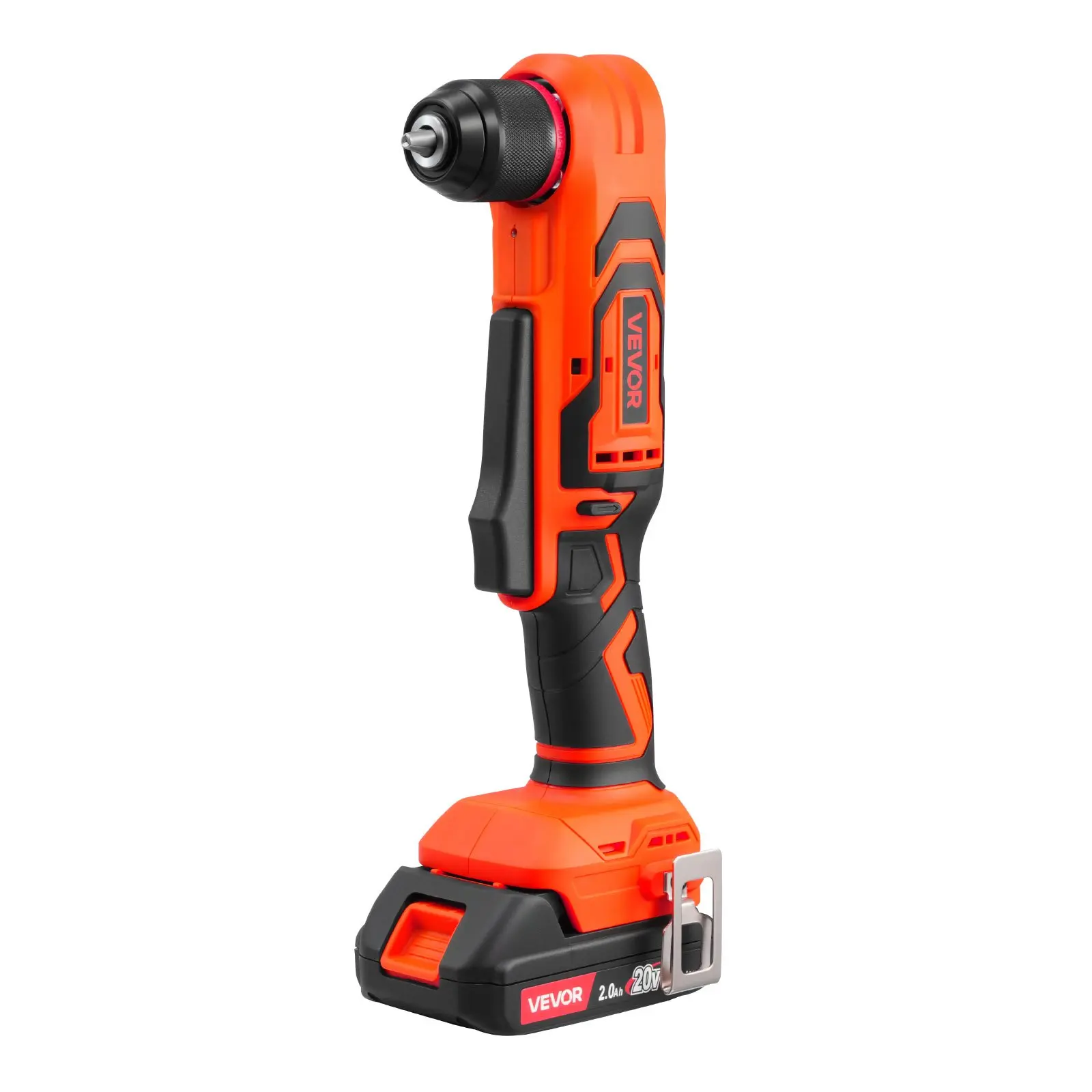 【toolupgrade】VEVOR Right Angle Drill, 3/8 Inch Chuck, 90 Degree Cordless Right Angle Drill with Brushless Motor, Battery, Charger, and Belt Clip, Adjustable Speed, for Fastening and Loosening in Tight Spaces
