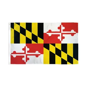 Maryland Flag 3x5ft Poly Banner, Party Decorations Banner with Bold Print, Dye Sublimation, and Header Tape for Home & Festive Use, Yard Sign Banner