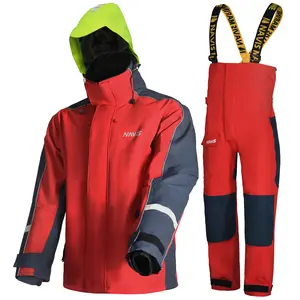 Men's Coastal Sailing Jacket & Bib Pants Combo-Waterproof, Breathable Offshore Hard Shell, Durable Gear