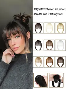 Clip In Bangs Hair Piece with Sideburns High Temperature Synthetic Fringe Natural Look for Women Face Framing Bangs