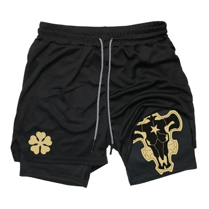 Y2K Performance Shorts Men Spider Printed GYM Casual Sports