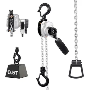 VEVOR Manual Lever Chain Hoist,  1/2T 1100LBS Capacity Heavy Duty Come Along, 10FT Lift G80 Alloy Steel Chain With Dual Pawl Mechanical Brake,360°Rotating Hooks, for Warehouse Construction Garage