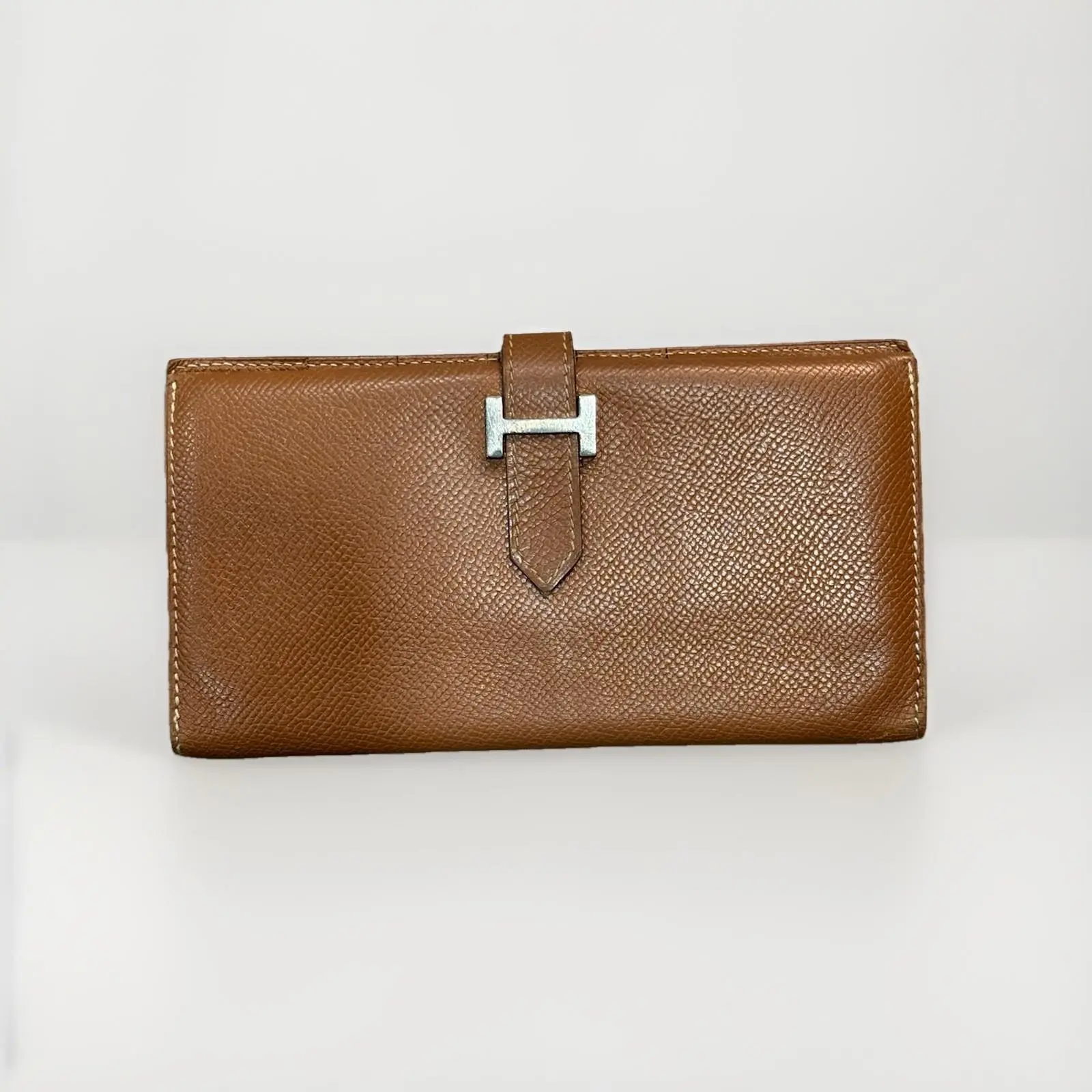 Pre-owned HERMÈS As Seen On Screen As Seen On Screen G65 Hermes Brown & Palladium Bearn Wallet ️ $999