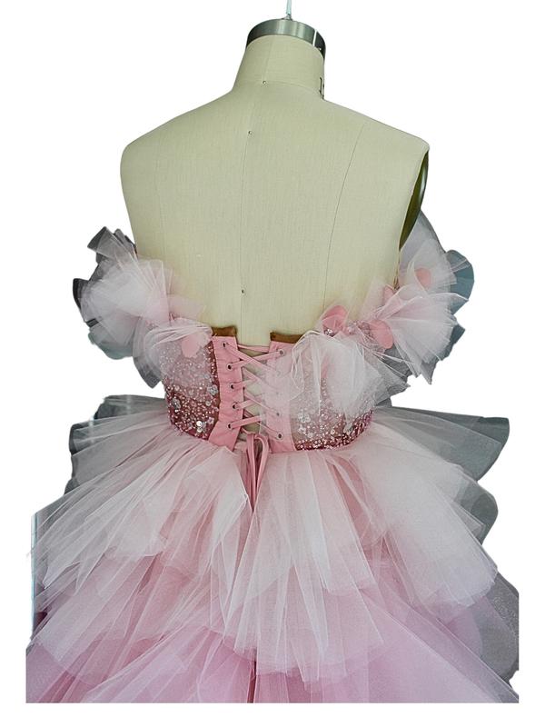 Laidiecloth/Pink Tulle Sweet heart Bodice Ballgown/Dress