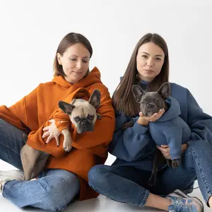 Custom matching dog owner and puppy hoodie set with free embroidery, personalized pet jumper sweater, dog mom Christmas gift for pet