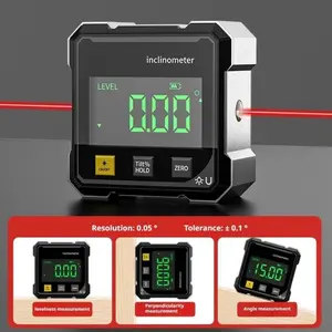 Magnetic Digital Angle Level Box | Rechargeable, four-sided strong magnet, LCD backlight, suitable for woodworking and machining, made of ABS resin.
