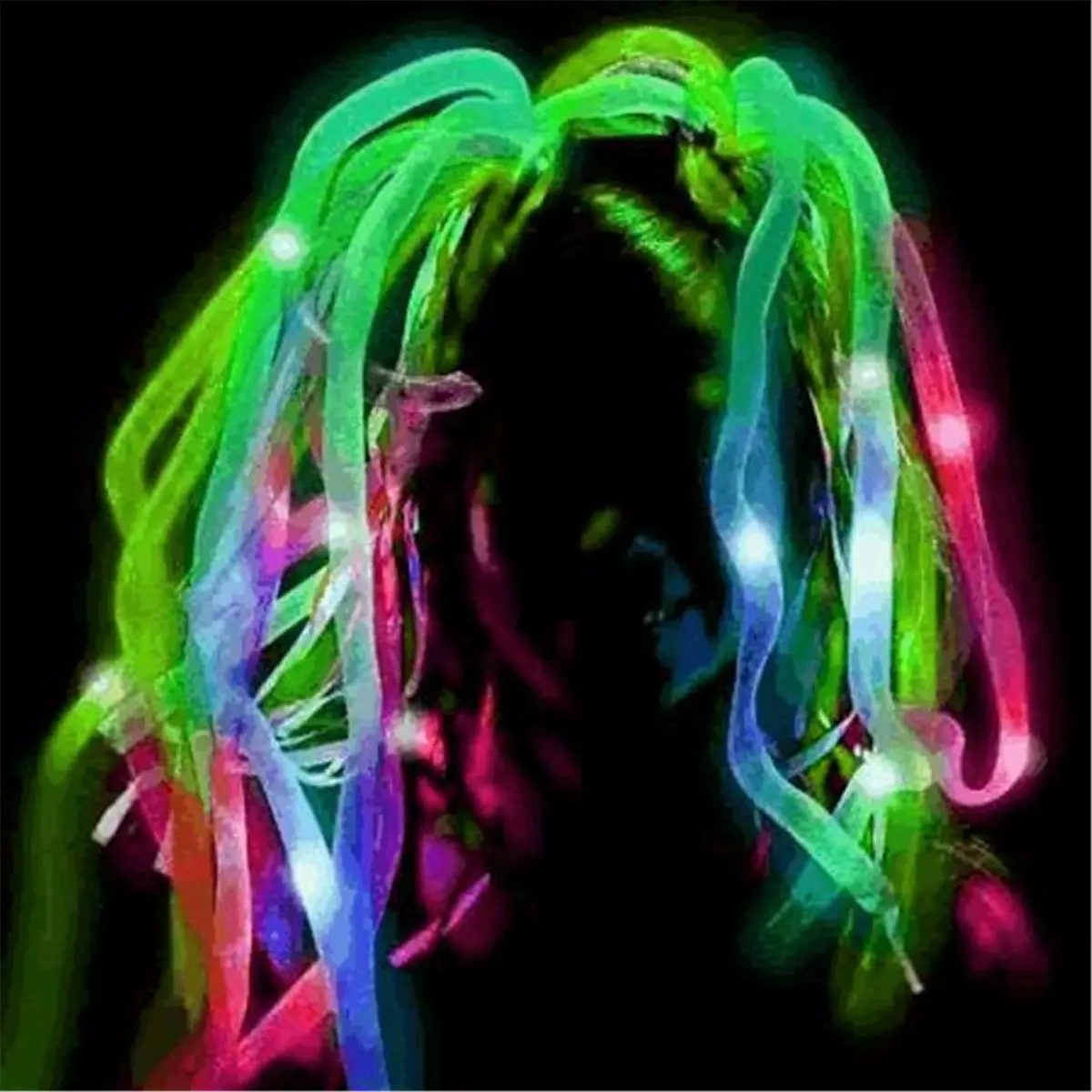 Blinkee UV Reactive LED Noodle Light Up Headband with Flashing Dreads - Bling Hair Band, Colorful Pet Toy Accessory, 3 Lighting Modes