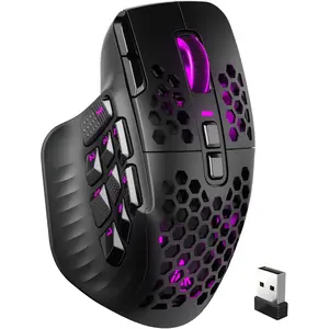 SM809 Pro Gaming  with 9 Side Buttons,24000 DPI RGB  for Gamer,16 Programmable Macros MMO ,Black
