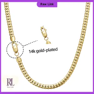 Whip Chain Necklace 6mm 8mm | Bold Flat Link Streetwear Chain | Trendy Hip Hop Jewelry for Men Women | 20" 24" Everyday Wear