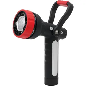 RESTMO Heavy Duty Fireman's Hose Nozzle, High Pressure Garden Hose Nozzle with Lever Handle and Slip Ergonomic Grip, 6 Adjustable Spray Patterns for Watering Lawn and Garden, Washing Car & Cleaning