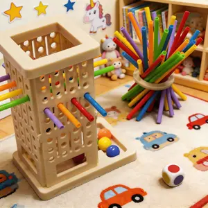 Colorful Stick Pull Game, Focus and Logic Training Toy, Portable Multi-Player Desk Game, Birthday, Easter, School Party Gift, Board Games