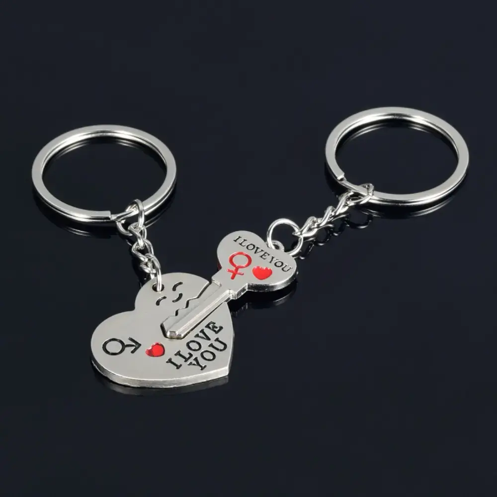 Mai Rui Cute Heart Shaped Keychains As Gift for Couple, Fashion Trendy Keychains for Car Key Decor, Trendy All-match Kawaii Accessories As Birthday Gift for Boyfriend & Girlfriend, Valentine's Day, Gift, Keychain Set