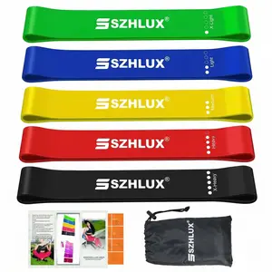 Resistance Bands 5-Pack for Strength Training, Elastic Exercise Bands for Home Workout, Pilates, Yoga, Physical Therapy, Leg, Glute & Arm Exercise Kit