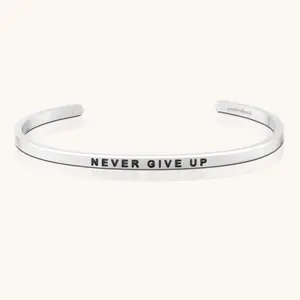 Never Give Up - MantraBand Bracelet for Women Inspirational Jewelry Message Never Give Up - MantraBand Bracelet for Women Inspirational Jewelry Message