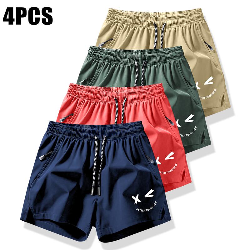 Men's shorts with drawstring waistband, made from lightweight polyester fabric, featuring pockets, perfect for beach or outdoor activities, everyday wear shorts | Drawstring Waist Shorts | Lightweight Shorts