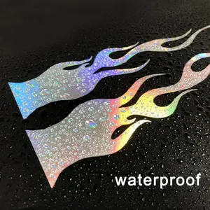 Automatic Universal Reflective Stickers for Racing & Motorcycle Sports Flame Waterproof UV Engraved 15x3cm Easy to Stick