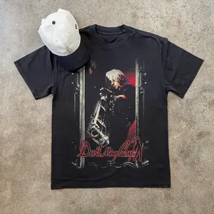 '01 DEVIL MAY CRY BLACK PROMO T-SHIRT, Devil May Cry T-Shirt, Vintage Dante Graphic Tee, Vintage Capcom Gaming Tee, Streetwear Anime Gaming Tee, Classic PS2 Era Gaming Shirt, 2000s Shirt, Unisex Cotton Crewneck T-Shirt Menswear Womenswear Streetwear Top