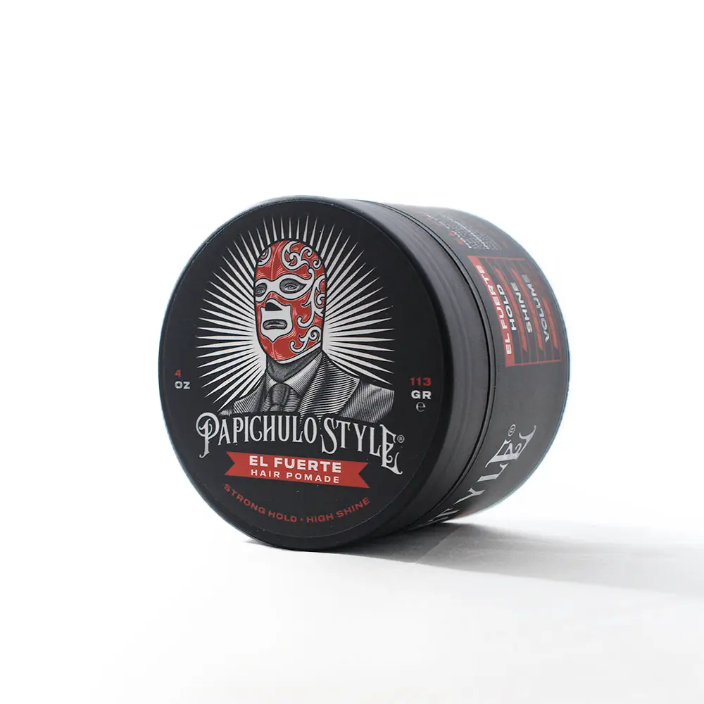 Papichulo  Style El Fuerte Hair Pomade – Strong Hold, High Shine, Adds Volume –  Water-Based, Flake-Free, Easy Washout, Paraben-Free – Made in USA - 4  oz
