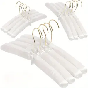 5/10/20pcs Padded Clothing Fabric Hangers for Women Clothing - Ivory/Black, Premium Coat Hangers for Closet, Bride Hanger for Wedding Dress, Sweater Hangers Organiser Hanging