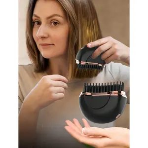 GENAI Mini Portable Cordless Straight Hair Comb,Portable Negative Ion Straightening Brush,Long Battery Hot Comb Hair Straightener,Lightweight & Mini Carry,Settings Anti-Scald,A Full Charge Provides Approximately 20 Minutes Of Usage