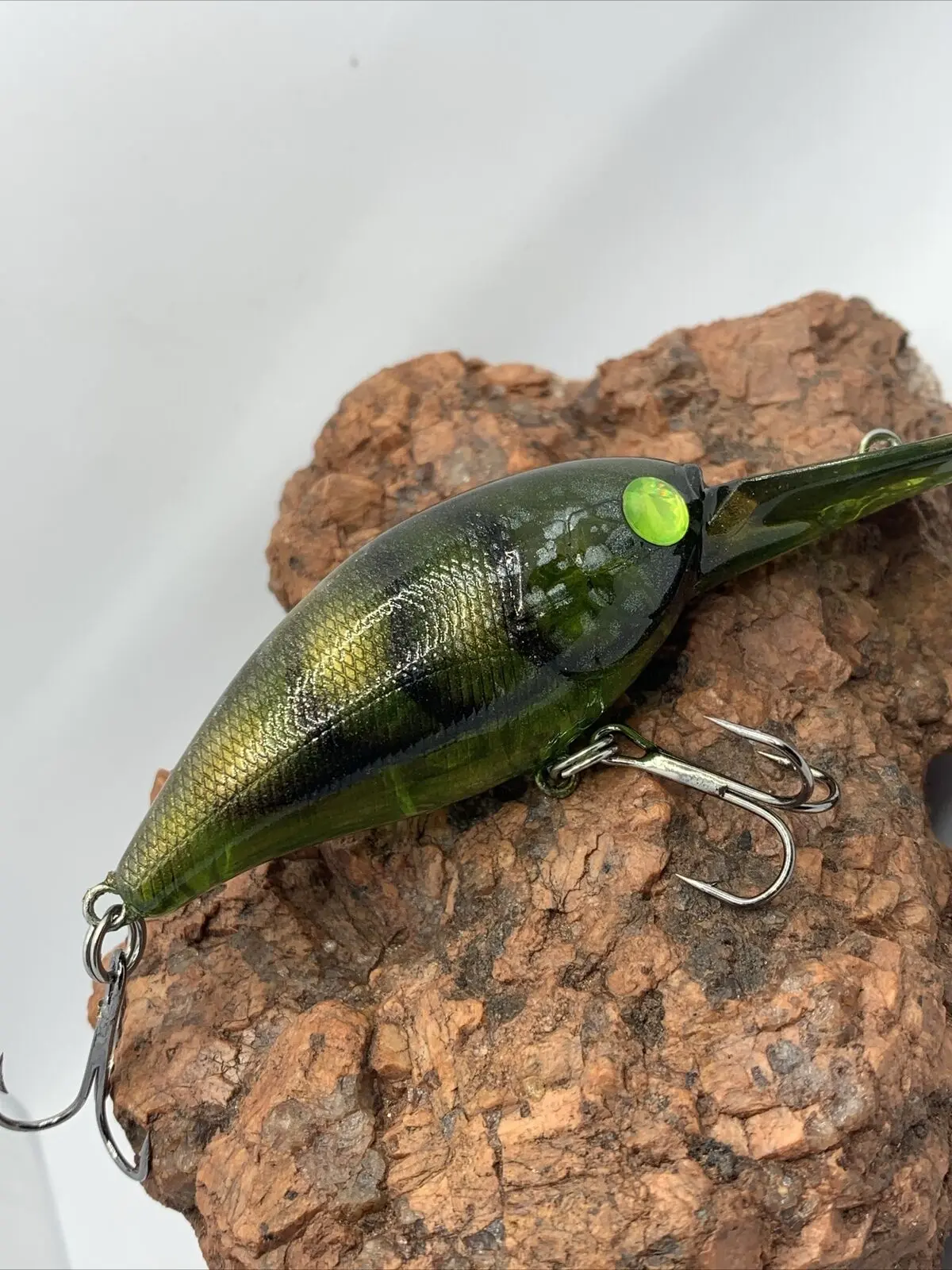 Mayhem Fishing Custom Painted Rock Crawler Style KO Crankbait - Green Goblin