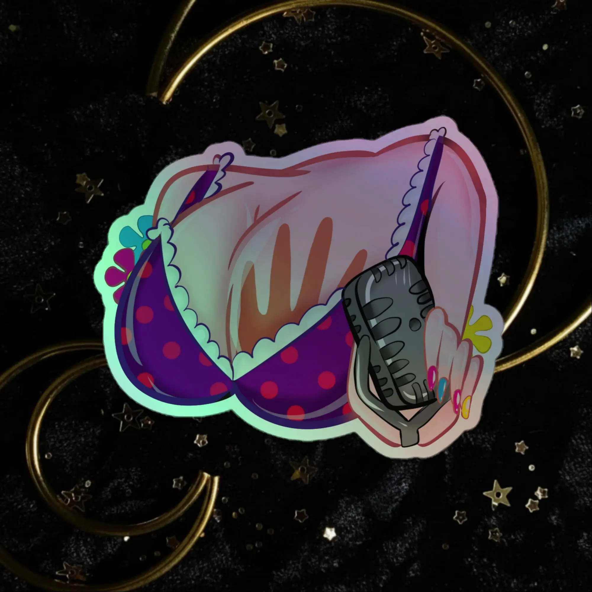 Monster Match Pale DJ Host Boobs Holographic stickers