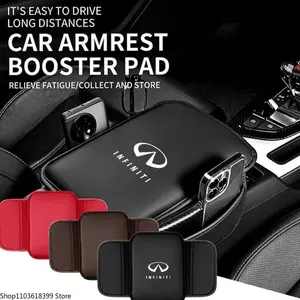 Leather Car Armrest Box Pad Center Console Arm Rest Protector Storage Pocket for Infiniti Q50 G37 QX70 FX35 Q60 Q30 QX60 JX35