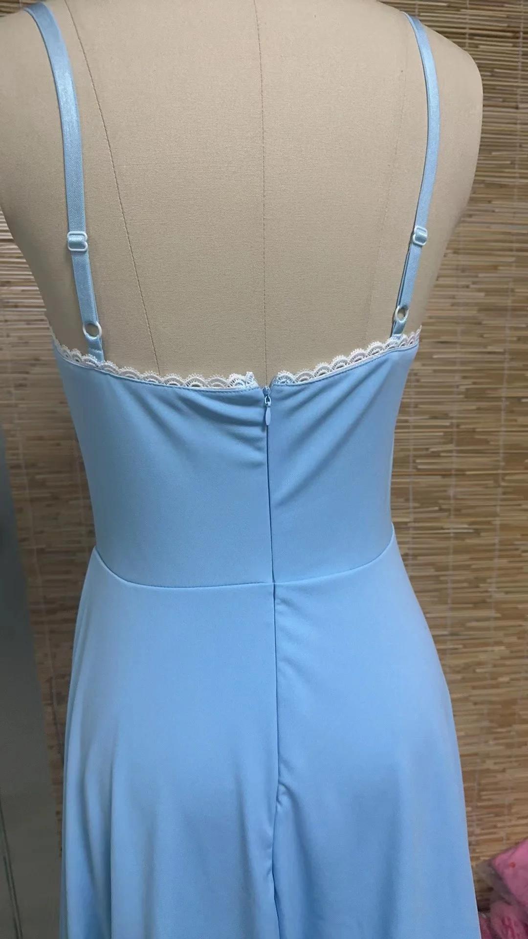 LYD Women's Corset Spaghetti Strap Bustier Midi Dress - Vintage Basic Elegant Satin Flowy Pleated H