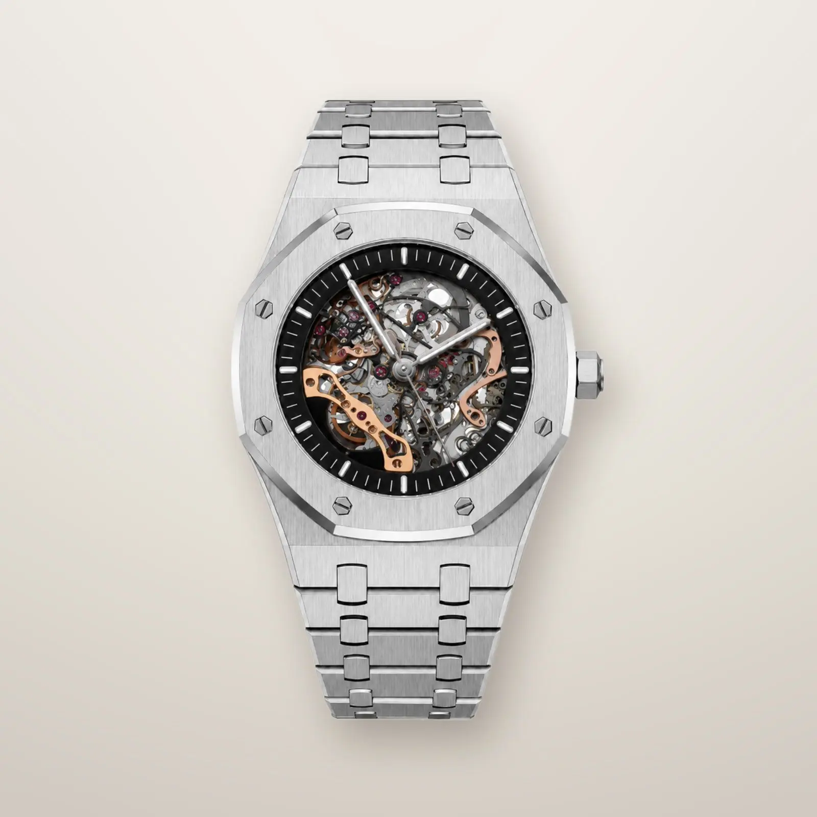 Silver Skeleton Watch - 41mm