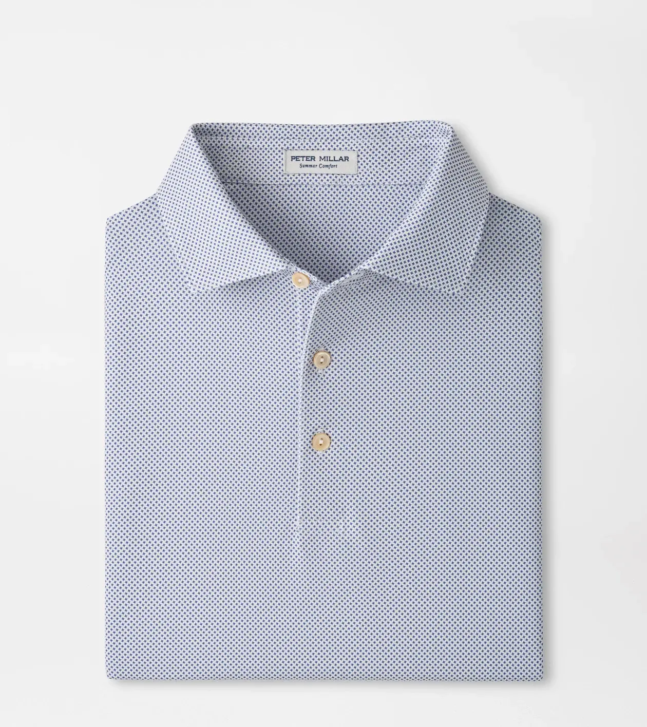 Phoenix Performance Jersey Polo - Sean Self Collar White/Bali Blue