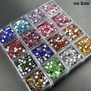 4mm Round Shape Sparkling Resin Rhinestones, 16-Color Non-Hotfix Flatback Glitter Gems Bulk Supply, Standard Size Nail Decor DIY Craft Supplies for Jewelry Making, Clothing Decoration (No Box)