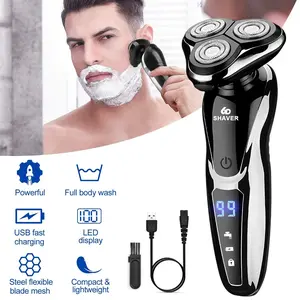 Men's Electric Razor, Waterproof Wet & Dry Cordless Electric Shaver, Rechargeable Face Shaver for Men with Portable Design