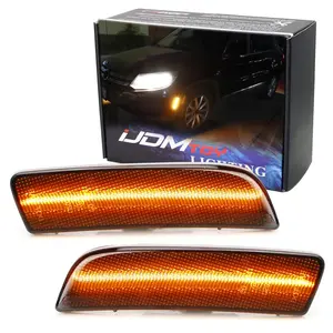 iJDMTOY Euro Smoked Lens Amber Full LED Front Side Marker Light Kit For Volkswagen: 2009-2017 Tiguan, Powered by 40-SMD LED